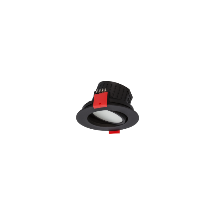 LEDE Downlight Select Recessed Tilt c/w DX UID Dimmable Driver 8W 180mA DC CC 3K/4K-Black